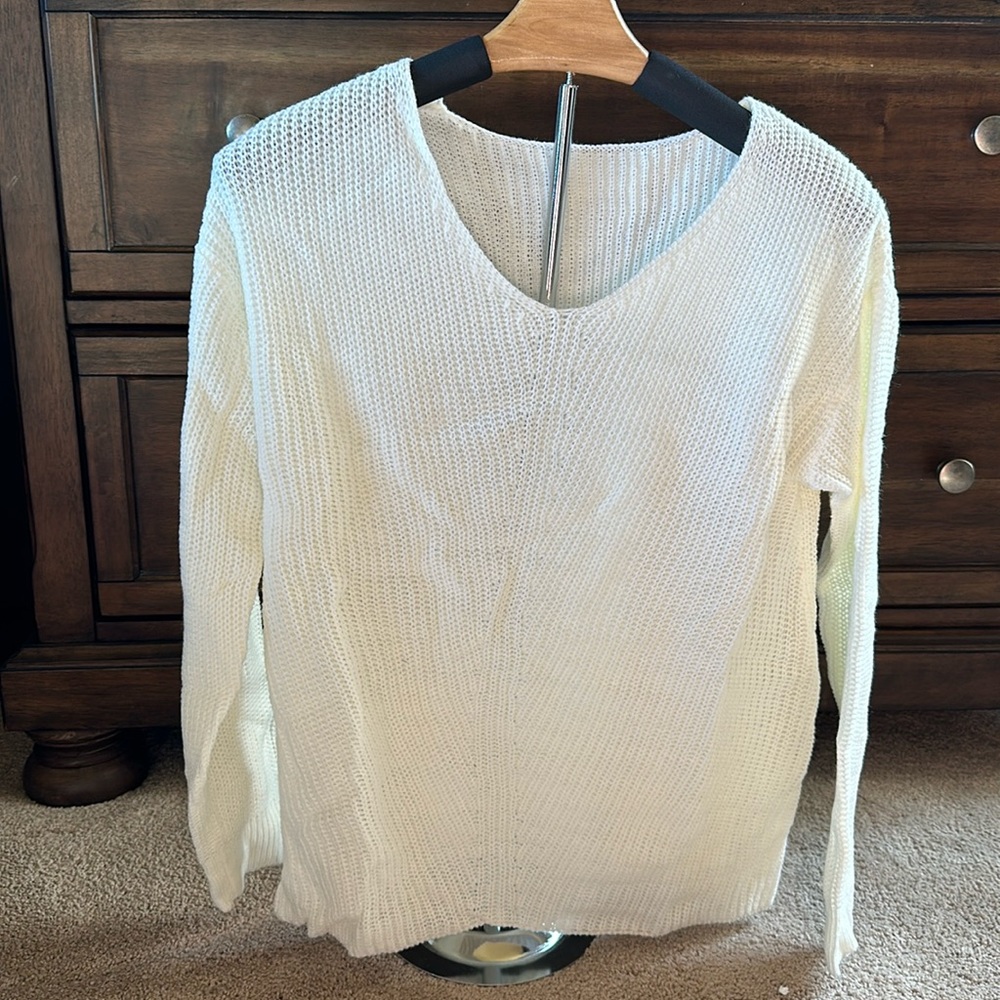 Brand new without tags white knit sweater